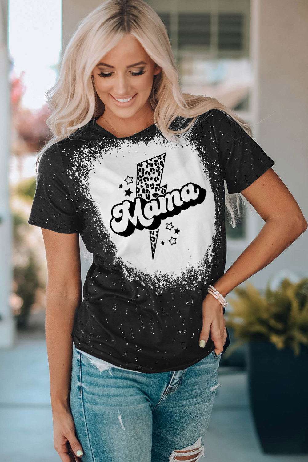 MAMA Lightning Graphic Short Sleeve Tee Shirt