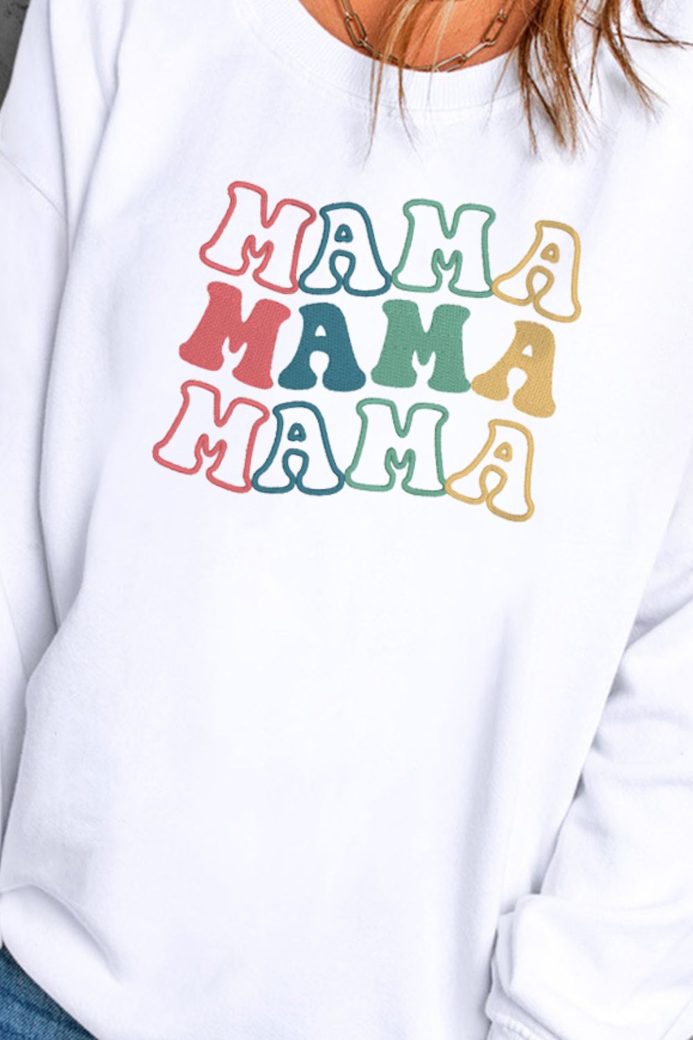 MAMA Graphic Crew Neck Sweatshirt